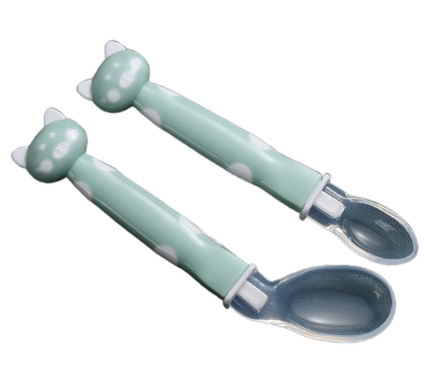 Kit 2 Colheres de Silicone Infantil Verde – Mumlove