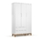 Roupeiro 3pts Laqueado Flow Branco Soft/Eco Wood (Ref 71217) - Sonho Meu Baby