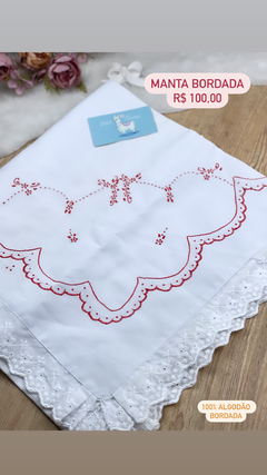 Manta Fustãozinho Bordada Vermelho - comprar online