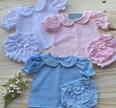 Conjunto Helena Bata Laise com Tapa Fralda - Petit Lhama Boutique Baby 