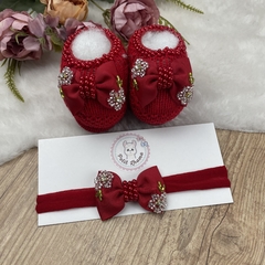 Sapatinho tricot bebê com faixinha Luana - loja online