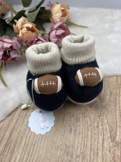 Sapatinho tricot bebê Football