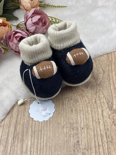 Sapatinho tricot bebê Football na internet