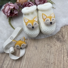 Sapatinho tricot bebê Tema Raposinha