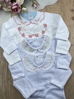 Body feminino com gola bordada