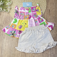 Conjunto Bárbara Bata com Short - Petit Lhama Boutique Baby 