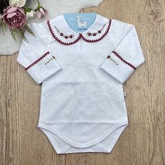 Body Bebê Menina Bordado Rococó
