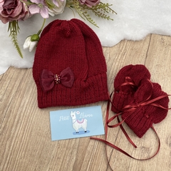 Kit Touca Tricot e Luvinha Tricot Manuella na internet