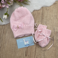 Kit Touca Tricot e Luvinha Tricot Manuella