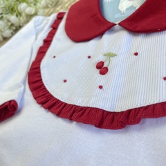 Macacãozinho Cerejinha 100% algodão - Petit Lhama Boutique Baby 