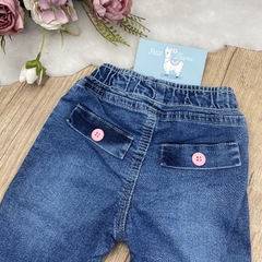 Calça Jeans Jogger Bordada Infantil Feminina na internet
