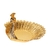 Fruteira/doceira decoradora de mesa em formato de cisne dourado