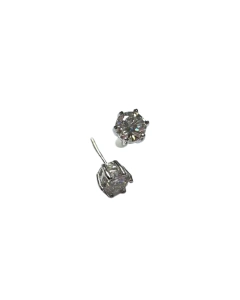 Brinco de Prata 0925 com Moissanite 6,5 mm