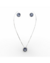 Conjunto prata 0925 com zirconia azul