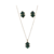 Conjunto pedra verde banhado a ouro