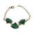 Pulseira Ágata verde banhada a ouro