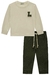 Conjunto Camiseta com Aplique e Calça Skinny Canelada
