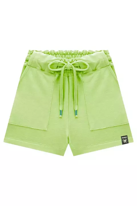 Short em Molevisco com Bolsos e Cordinha na Cintura