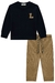 Conjunto Camiseta com Aplique e Calça Skinny Canelada - comprar online