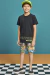 Conjunto Camiseta em Meia Malha e Bermuda em Nylon Dinossauros - comprar online