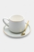 POCILLO CAFÉ + PLATO DE PORCELANA BURLINGTON C/CUCHARA (19243)