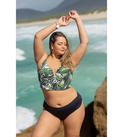 Biquíni Plus Size Poliamida Estruturado bem Largo e Calcinha Zigue nas Laterais