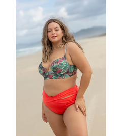 Biquíni Plus Size Poliamida Cinto Largo Alça de Regular e Calcinha Transpassado Frente