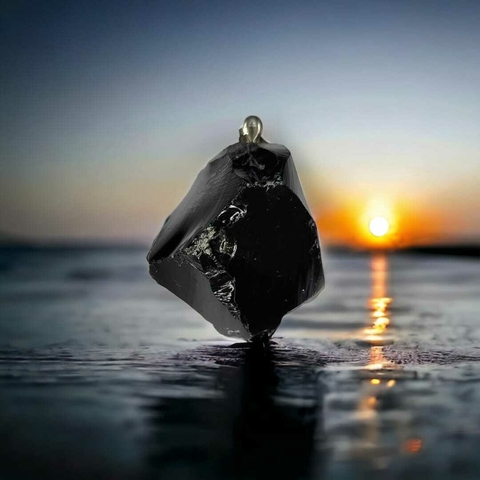 PINGENTE - OBSIDIANA PEDRA BRUTA