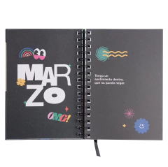 Agenda Punchy Negra Semana a la Vista 15x21cm 2026 - PPR Solutions