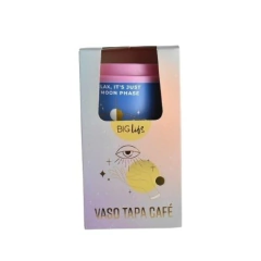 Vaso Astrologico con tapa café y packaging - comprar online