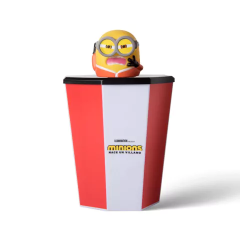 Pochoclera con tapa topper Minions