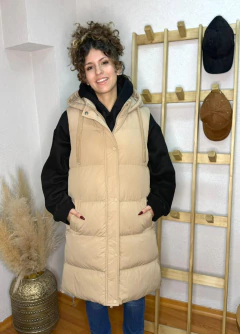 Chaleco "Largo" Puffer Con Capucha Inflable