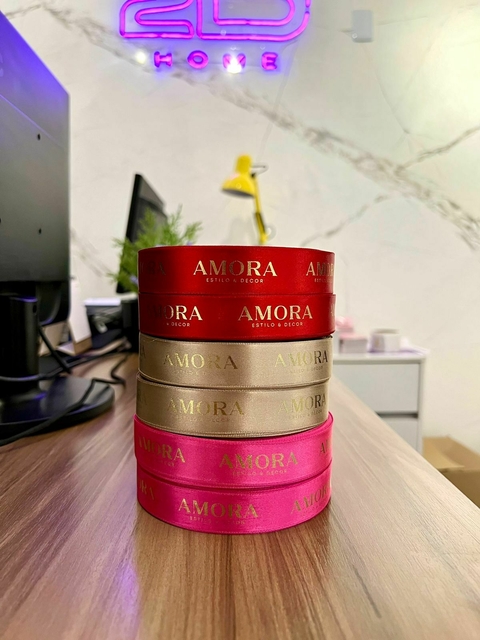 Fitas de cetim máster personalizadas 3x8