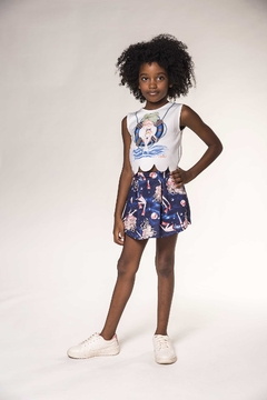 Conjunto Cropped e Shorts Saia Kukiê