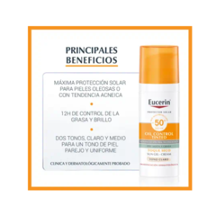 EUCERIN SUN FACE OIL CONTROL FPS 50+ TONO CLARO - comprar online