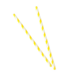 Canudo de Papel Listrado Amarelo