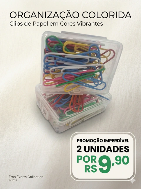 Caixa de clips colorido