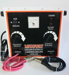 Carregador de baterias lento 20A. 12 a 240 volts 1 a 20 baterias com proteção térmica Modelo MX9 - loja online