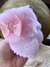 Sapatinho Botinha em Tricot Rosa Bebê