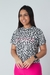 Cropped Onça Branco com Preto