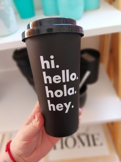Vasos térmicos altos con frases