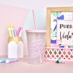 VASO GLITTER CON SORBETE en internet