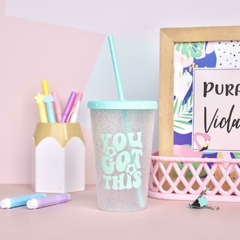 VASO GLITTER CON SORBETE - ALL FOR YOU Y LE