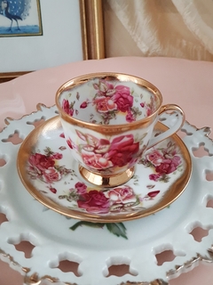 Rosas y dorado. 2 duos de cafe Tsuji