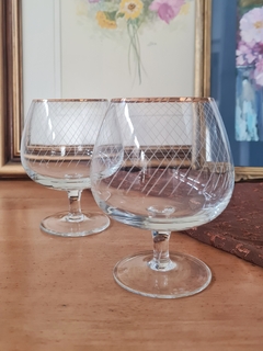 2 copas de cognac cristal
