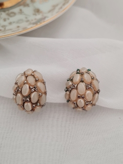 Aros clip perlas planas - comprar online