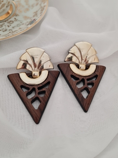 Aros clip grandes, de madera