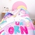 acolchado infantil unicornios plaza y media