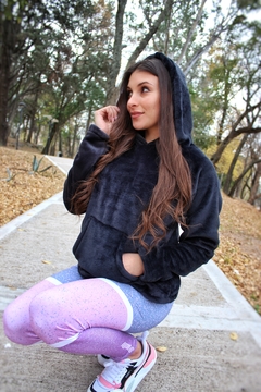 BUZO SIMIL PIEL NEGRO - tienda online