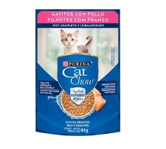 CAT CHOW - Defense Hydro Kitten / Sabor pollo - 12 x 85 gr